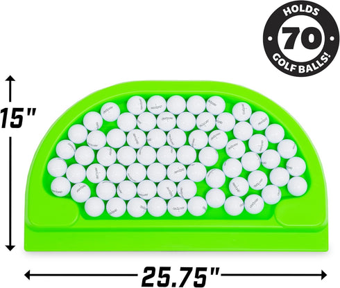 GoSports All-Weather Golf Ball Tray - 70 Ball Capacity, Compatible with All Hitting Mats in Black or Green