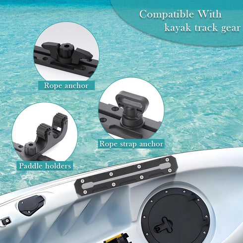 VTurboWay 2 Pcs Kayak Track 10.4" Low Profile for Fishing Rod Holder, Reinforced Marine Nylon