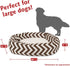 40 Inch Chocolate Chevron Sherpa Bagel Dog Bed, Cozy and Comfortable for Dogs
