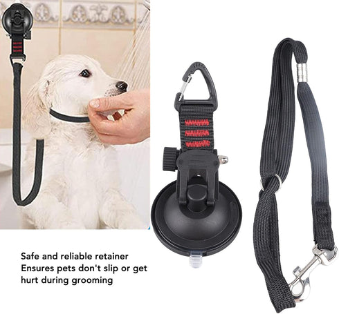 Dog Bathing Tether with Heavy Suction Cup, Rubber Dog Bathing Leash with Adjustable Collar, Portable Dog Grooming Tub Restraint for Dogs, Cats, Pet Store, Shower and Grooming