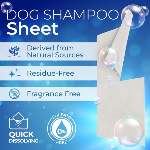 32 Gull Living Washes Dry Shampoo Sheets for Dogs and Puppies - Water Activated Hypoallergenic Dog Shampoo Sheets