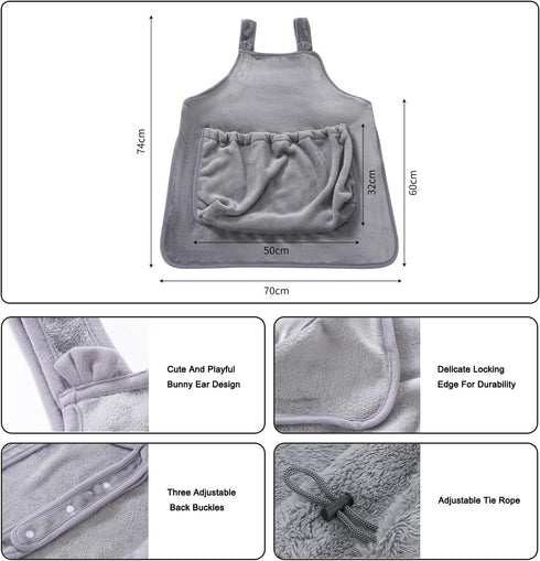 Cat Carrier Apron, Hands-Free Adjustable Pet Carrier for Cats and Small Dogs, Soft Breathable Washable Sling for Indoor