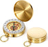 KFHENSOMR Brass Compass for Hiking Large Dial Pocket Compass with Keychain Loop Camping