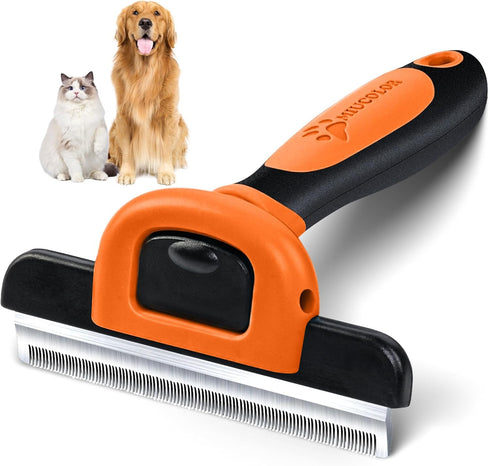 MIU COLOR Pet Grooming Brush - Deshedding Tool for Dogs & Cats, Reduces Shedding by up to 95%, Orange