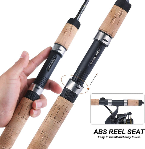 Sougayilang Fishing Rods, Graphite Lightweight Ultra Light Trout Rods, 2 Pieces Cork Handle Crappie Spinning Fishing Rod