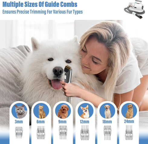 S7 Trimming High-Suction Dog Grooming Vacuum for Small & Medium Dogs, Compact Hair Collection System for Regular