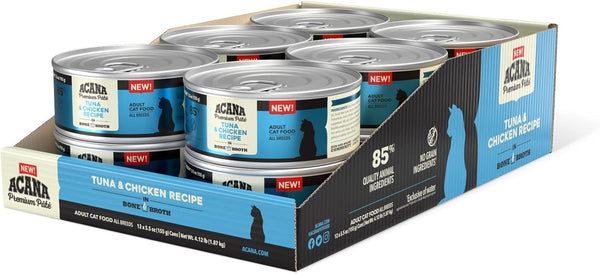 ACANA Premium Pate Wet Cat Food in Bone Broth Tuna + Chicken