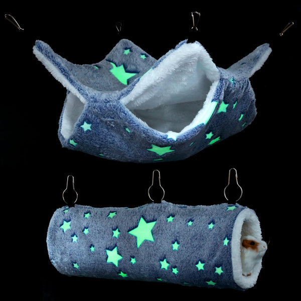 Mogoko Noctilucent Luminous Guinea Pig Rat Hammock Bunkbed Hanging Tunnel and Soft