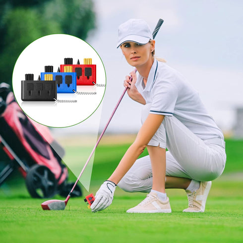 Nuanchu 10 Packs 3 in 1 Retractable Golf Club Cleaner Tool, Portable Brush & Sharpening Tool