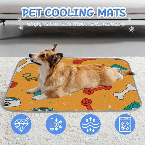 Generic 28" X22" Cat Dog Cooling Bed Ice Silk Rabbit Mat Playful Stars Cat Bed for Outdoor Cats Washable Floor Sleeping