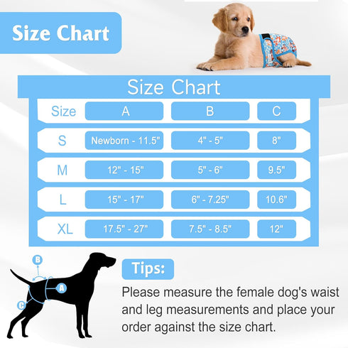 Highly Absorbent Dog Diapers for Female Dogs - Large Size, Reusable & Comfortable