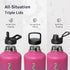 Water Bottle 64oz with Paracord Handle, Trebo Half Gallon Double Wall Vacuum Stainless Steel Insulated Jug