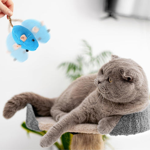 Mozeat Lens 8 Pack 8 Toy Mice for Cats Cat Mice Toys Interactive Toy Cats Mouse Plush Cat Toys Catnip Toy Biting Toys