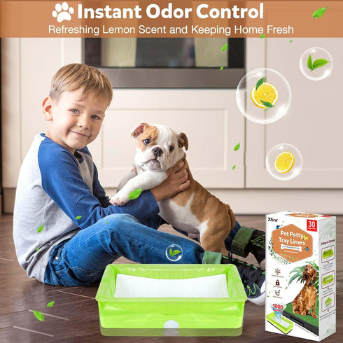 30 Pack Xfire Pet Loo Liners for Petsafe Dog Potty Pee Pod, Disposable Pet Loo Tray Liner Bags with Absorbent Pads