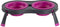 Dexas Pets Double Elevated Pet Feeder - Fuchsia, Large/2.5 Cup Capacity Bowls