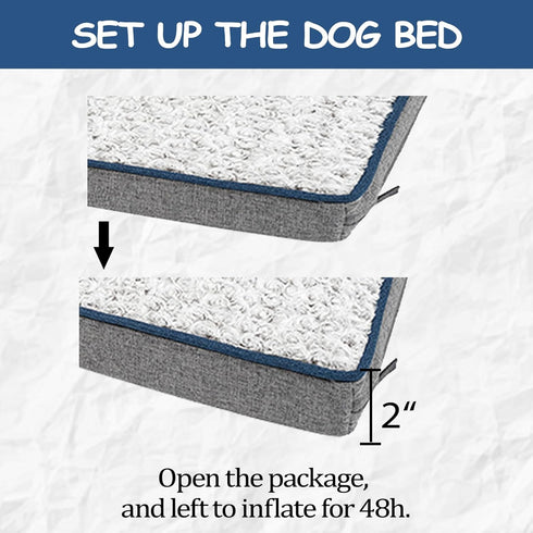 EMPSIGN Reversible Cool and Warm Dog Bed for Crate, Washable and Removable Cover, Grey