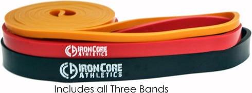 Pull Up Assistance Bands - Commercial Gym Quality 41" Loop Exercise Pull-Up Bands - 4 Different Resistance Levels to Choose from by Iron Core Athletics