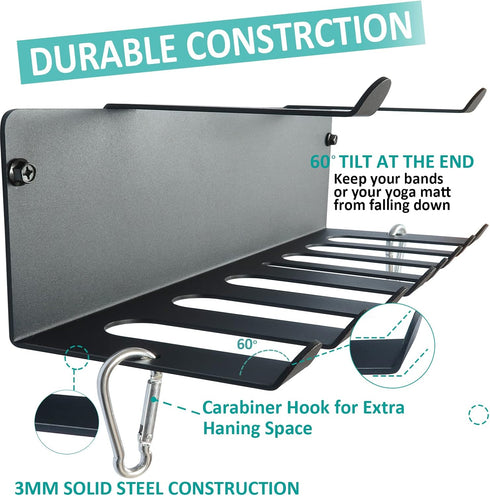 Home Gym Storage Rack, Barbell Rack Weight Room Organizer for Gym Accessories like Fitness Bands and Resistance Bands