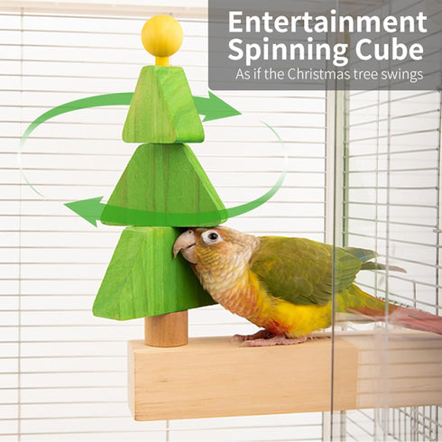 Bird toys & Bird Perch, Bird Wooden Block Chewing Toy Parrot Foraging & Puzzle Toys Bird Cage Accessories for Conures