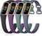 GEAK 4 Pack Slim Band for Fitbit Charge 5/Charge 6, Soft Silicone Sport Replacement Wristband (Black/Plum/Blue