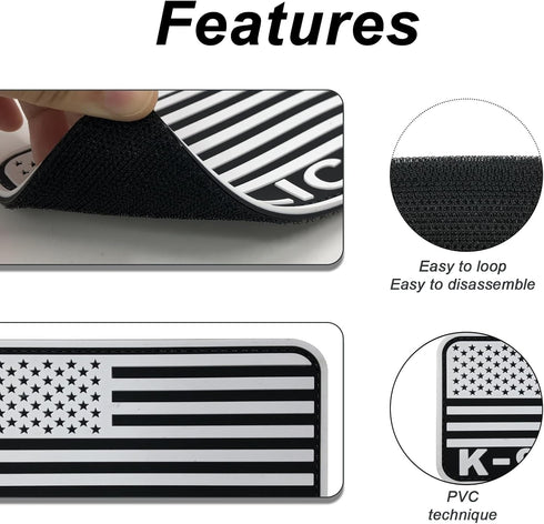 Large Black and White Police K9 Patch Tactical 5x3 inch for Military Bags, Tactical Vest, Plate Carrier