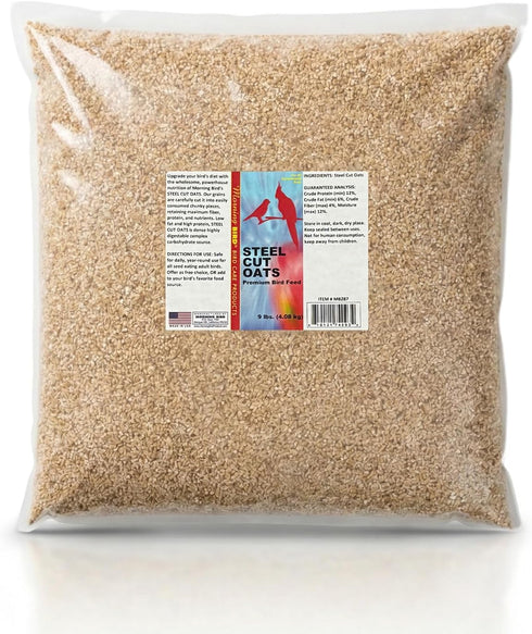 Morning Bird Steel Cut Oats 9 lbs High Protein Natural Cut Oat