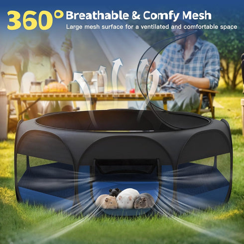 VavoPaw Small Animal Playpen, Chicken Brooder Box with Cover Top, Portable Outdoor Exercise Pet Cage Tent, Waterproof