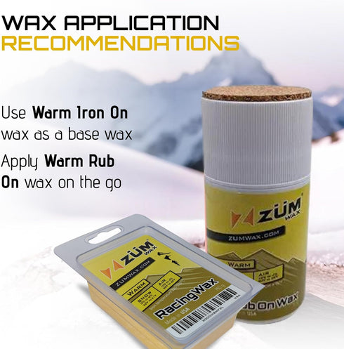 ZUMWax Iron-On Ski/Snowboard Wax, 140g, WARM Temp, Eco-Friendly, Made in USA, PFAS-free, Secret Vanilla Scent