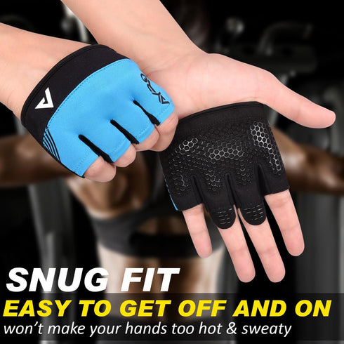 AYRO Minimal Workout Gloves, Short Partial Gym Weight Lifting Gloves Grip Pads for Men & Women with Full Palm
