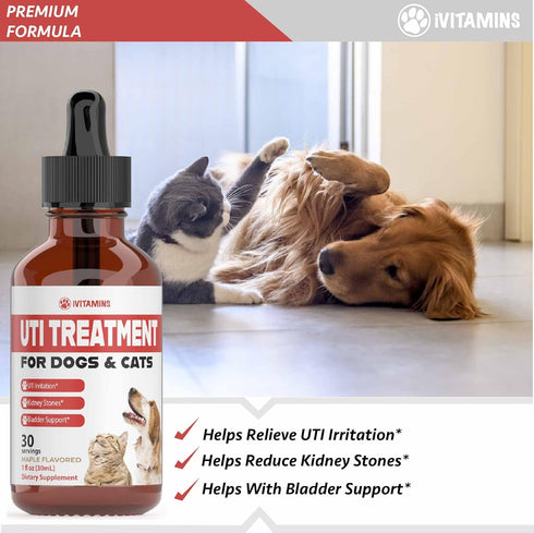 Dog UTI Treatment and Cat UTI Medicine, Cranberry Supplement for Dogs and Cats, 1 fl oz