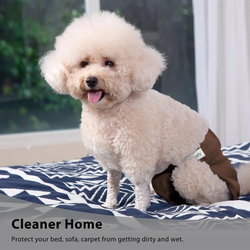 Dogs,(4 Pack) Vecomfy Reusable Female Dog Diapers for Small Easy Absorbent Puppy Diapers for Peeing,in Heat,Doggie
