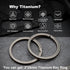 Side Pushing Titanium Key Rings for Key Carabiner, Quick Release EDC Split Rings for Heavy Duty Keychains