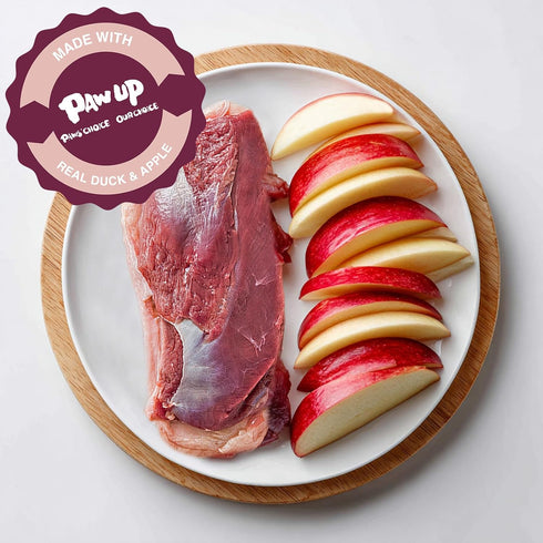 12.5 oz PAWUP Duck Jerky Dog Treats Duck & Apple Sausage Slices, Training Treats with Taurine for Small, Medium & Large