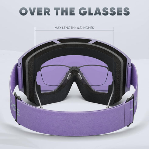 Ski/Snowboard Goggles - 100% UV Protection for Men, Women & Youth, OTG