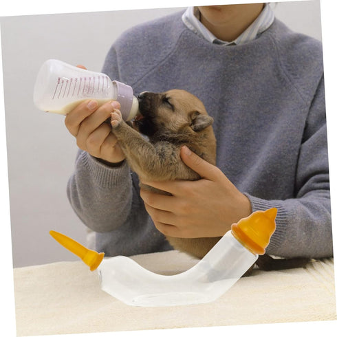 5sets Mipcase Glass Pet Feeder Nipple for Newborn Puppies Kittens Kitten Feeding Tube Safe Odorless Pet Feeding