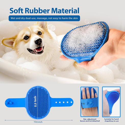 5 Set NVNAN Piece Dog Grooming Brush with Grooming Gloves, Deshedding Comb & Massage Bath Brush | Dog Shampoo Brush