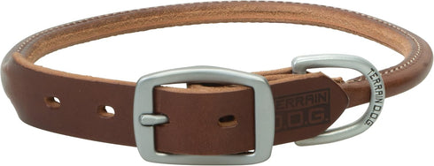 Bridle Leather Rolled Dog Collar