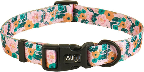 Dog Collar for Small Dogs, Floral Design with Quick Release Safety Buckle, Soft Comfortable Cute Pet Collar