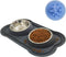 Dog Bowls Stainless Steel Slow Feeder Set with Silicone Mat, 100% Waterproof BPA Free No-Spill Pet Feeder Water Bowls