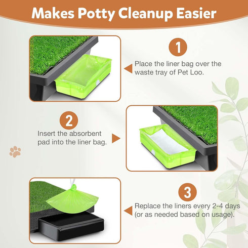 30 Pack Xfire Pet Loo Liners for Petsafe Dog Potty Pee Pod, Disposable Pet Loo Tray Liner Bags with Absorbent Pads