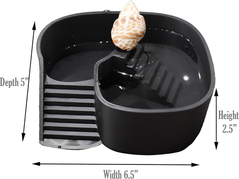 Swimming 2-in-1 Dual Zone Hermit Crab Pool, Soaking Tub for Fresh & Salted Water. Hermit Crab Food Bowl & Bath Tub