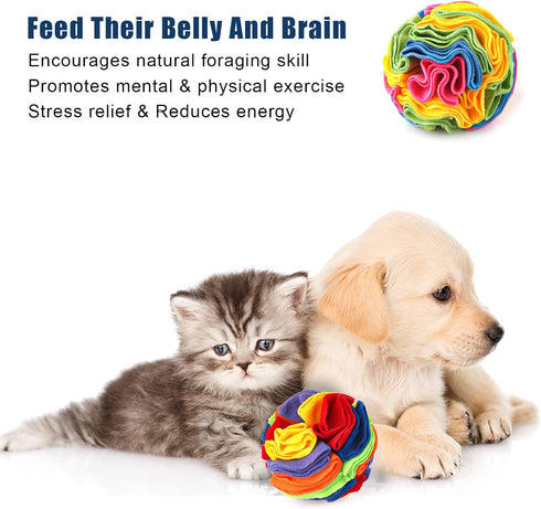 2pcs Dog Snuffle Ball Toy, 5.9inch Natural Interactive Sniffing Puzzle Toys for Stress Relief, Training (2 Styles)