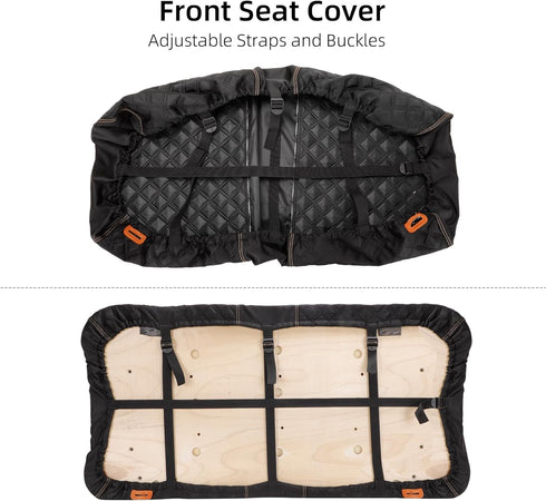 Roykaw Golf Cart Seat Covers, 1680D Oxford Cloth, Universal for EZGO TXT, Backrest Bottom Cover, No Drilling, Washable