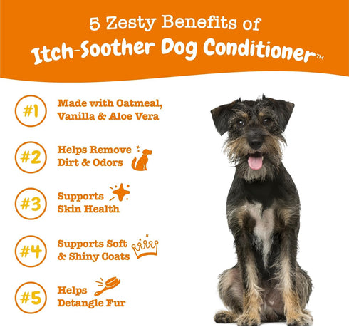 Dog Conditioner with Oatmeal, Aloe Vera & Shea Butter, Natural Grooming Wash for Skin & Coat, 16 OZ