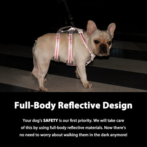 Escape Proof Dog Harness - Secure No Escape Design, Fully Reflective with Handle, Adjustable Vest for Small Dogs