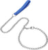 Metal Chain Heavy Duty Dog Leash, Chew Proof Dog Leash with Soft Handle for Over 50 lbs Large Size Pets Walking(4 ft. x 4.0 mm Blue)