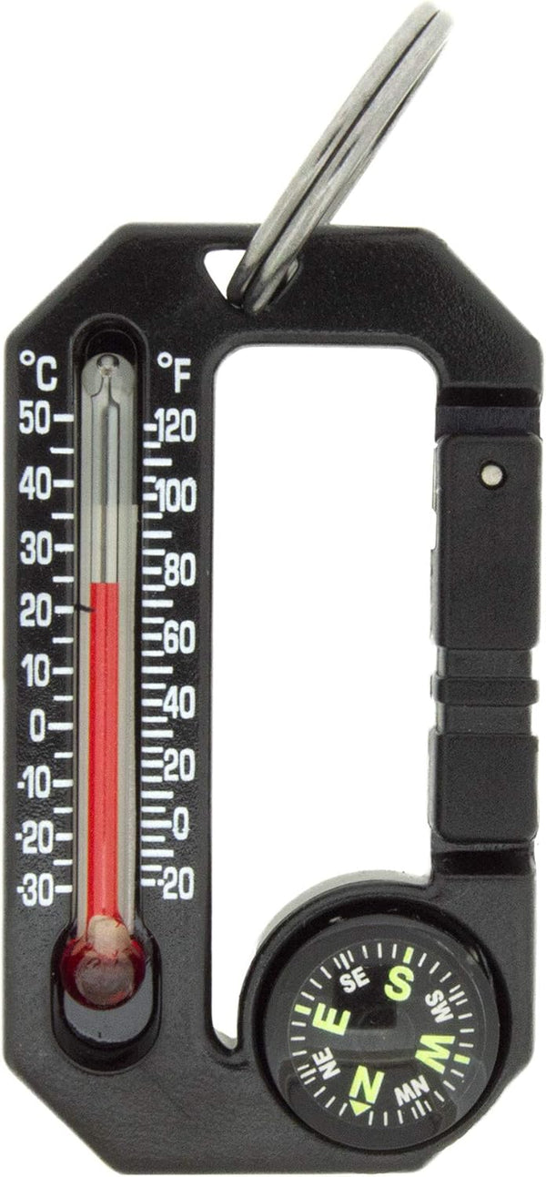 Sun Company HikeHitch 2 Carabiner with Thermometer and Compass for Camping, Hiking, and Backpacking