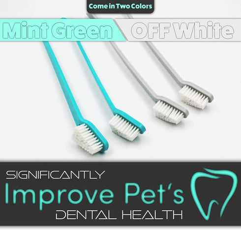 H&H Pets Dog Toothbrush Dual Headed Design for Small & Large Dogs, Available in 4 or 8 Counts Pack