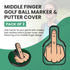 Green Middle Finger Golf Putter Head Covers & Ball Marker - Premium Protector with Magnetic Closure | Funny Golf Gifts
