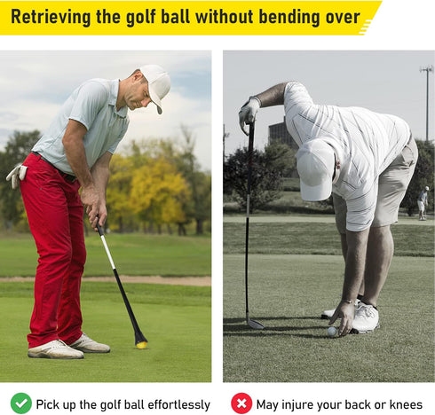 Golf Ball Retriever, Golf Ball Picker Upper for Putter Grip, Golf Ball Pick Up Tool with Suction Cup